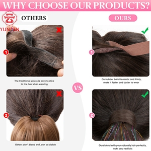 Yunsen – Extensions <span class=keywords><strong>de</strong></span> cheveux synthétiques longues et lisses à nouer, en fibre métallique et <span class=keywords><strong>queue</strong></span> <span class=keywords><strong>de</strong></span> <span class=keywords><strong>cheval</strong></span>, couleurs mélangées, pour femmes - Product Image 5