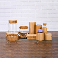 Produsen desain kustom kemasan kosmetik bambu mewah alami botol dan krim kayu mudah terurai