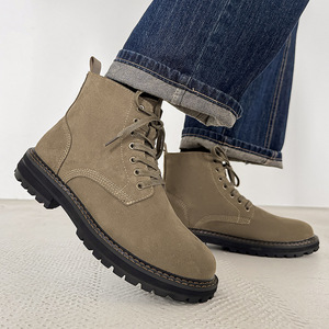 Botas de trabajo de gamuza transpirables de media caña para hombre 2026, botas de desierto, zapatos deportivos casuales con alzas - Product Image 2