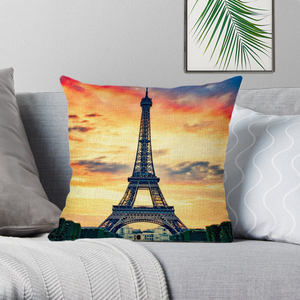 Funda De Almohada moderna de la serie romántica de París, funda de almohada con paisaje de sofá de 45*45cm - Product Image 5
