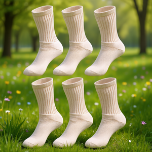 Calcetines de Algodón para Mujer DB, Diseño Floral, Transpirables, Casuales, Deportivos, Talla Única (5-10), Grosor Estándar para Primavera - Product Image 2