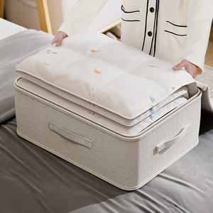 Maison épaisse lavable coton lin couverture couette organisateur sac grande capacité déménagement bagages emballage sac pour chambre stockage - Product Image 1