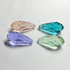 Perles en verre demi-trou 8,5x18,5 mm, couleurs goutte <span class=keywords><strong>d</strong></span>'<span class=keywords><strong>eau</strong></span>, taille briolette, facettées, cristal de verre - Product Image 2