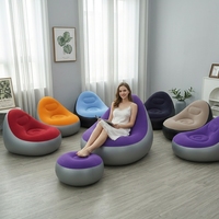 Canapé gonflable pliable en caoutchouc floqué, fauteuil inclinable, ensemble de meubles d'intérieur et d'extérieur