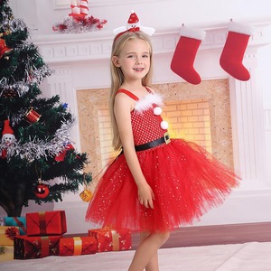 Tutú de Ballet Rojo Navideño, Disfraz de Elfo Navideño para Halloween, Vestido de Malla para Niña con Accesorios - Product Image 4