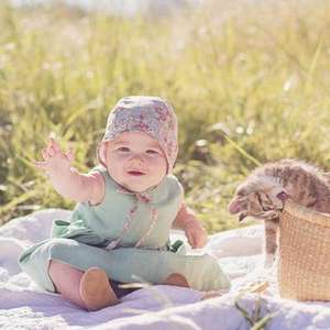 Nouvelle Robe Bébé en Coton et Lin Couleur Unie pour la Vente en Gros, Robe Bébé en Lin 2 Ans, Robe d'Été pour Bébé - Product Image 3