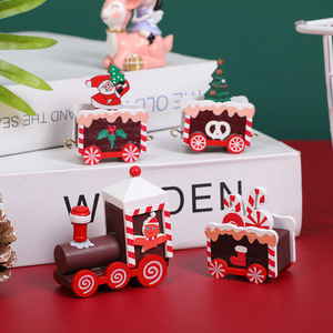 New <b>Christmas</b> Decorations Ladder Shape Fawn Santa Claus Train Table Top Ornaments Holiday Supplies - Product Image 4