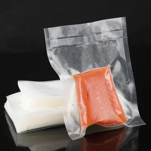 Wholesale Leakproof Embossed Nylon Vacuum Sealer Bag For Frozen Foods Vegetable Meat 3 Side Seal Bag Heat Seal Vacuum Bag