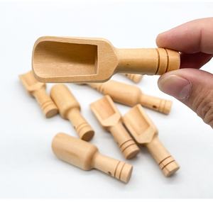 7.6cm Mini Wooden Bath Salt Spoon Candy Tea Measuring <strong>Scoop</strong> <strong>Washing</strong> <strong>Powder</strong> Baby Spoon Scooper Bulk Office Camping Wholesale - Product Image 5