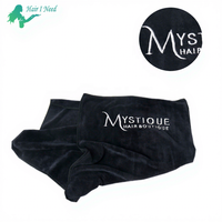 Offre Spéciale Logo brodé personnalisé, Gym sport, serviettes de cheveux pour le visage, séchage rapide, broderie noire, hôtel, microfibre, serviette de Salon