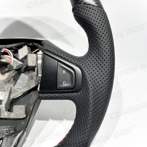 Fibra de carbono deportiva negra de alta calidad y cuero perforado personalizable para volante de coche <span class=keywords><strong>Renault</strong></span> <span class=keywords><strong>Megane</strong></span> 3 <span class=keywords><strong>Megane</strong></span> RS - Product Image 4