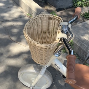 <span class=keywords><strong>Cestino</strong></span> Anteriore Rotondo in Plastica Intrecciata Effetto Rattan Vintage per Biciclette per Bambini, <span class=keywords><strong>Bici</strong></span> Senza Pedali e Passeggini - Ideale per Dropshipping - Product Image 4