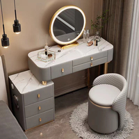 Ensemble Coiffeuse-Commode de Chambre de Style Italien avec Miroir LED Lumineux