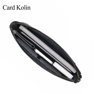 Pochette da <span class=keywords><strong>Uomo</strong></span> di Lusso in <span class=keywords><strong>Pelle</strong></span> di Alta Qualità <span class=keywords><strong>con</strong></span> Logo Personalizzato Borsa a Busta <span class=keywords><strong>con</strong></span> Chiusura a <span class=keywords><strong>Cerniera</strong></span> e <span class=keywords><strong>Portafoglio</strong></span> Lungo - Product Image 5