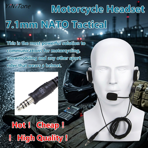 Casque radio noir à double haut-parleur, son amélioré, prise 7,1 mm pour radio bidirectionnelle Baofeng UV5R UV5RA - Product Image 1