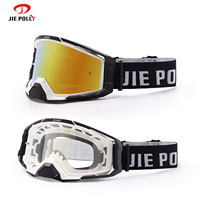 Jiepolly OEM Personnalisation Logo Dirt Bike Moto Sports Lunettes Motocross Lunettes Sans Cadre Racing Mx Personnalisé Moto Lune