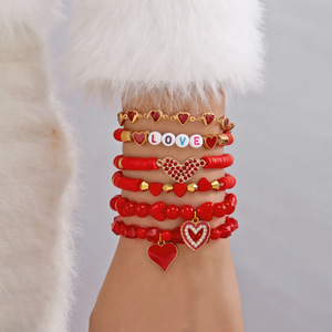 Vòng đeo tay đính cườm Vòng đeo tay phong cách bohemian Vòng đeo tay ngày valentine tình yêu tăng Mặt Dây Chuyền Vòng đeo tay mềm - Product Image 3