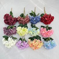 5 têtes sérigraphie tissu hortensia bouquet de fleurs artificielles mariage fleur mur fleur ampoule