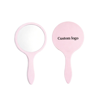 Nouveau miroir de maquillage rond en plastique haute définition pour femmes - Miroir de beauté compact portable