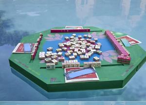 Raft flottant en mousse EVA personnalisable pour fêtes intérieures/extérieures, avec tuiles de Mahjong, jeux de mots et cartes à jouer - Product Image 5