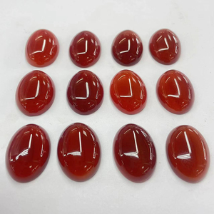 Bán buôn màu xanh lá cây mã não ngọc Chrysoprase mã não đỏ pha lê đá tự nhiên hình bầu dục vòng mặt đá Cabochon đá quý - Product Image 6