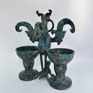 Vermilion kuş Rosefinch kupası yüzük zarif bronz Metal zanaat ayırt edici gaga hassas yüzey desenleri vitrin Superb - Product Image 5