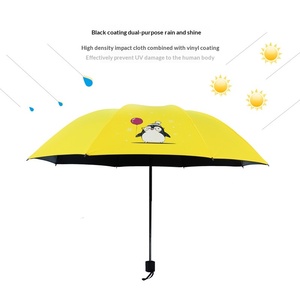 <span class=keywords><strong>Parapluie</strong></span> noir pliable en 3 sections, anti-UV, double usage pluie et soleil, motif ours mignon, pour étudiants, vente en gros - Product Image 2