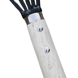 Dent profilée Râteau à griffes en acier inoxydable à 5 dents 26cm Manche en bois court Espacement uniforme pour un ratissage efficace - Product Image 2