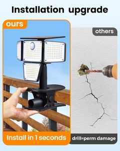 Lampes solaires <span class=keywords><strong>LED</strong></span> à clipser IP67 <span class=keywords><strong>avec</strong></span> <span class=keywords><strong>détecteur</strong></span> de mouvement et télécommande, haute luminosité pour <span class=keywords><strong>extérieur</strong></span> et jardin - Product Image 4