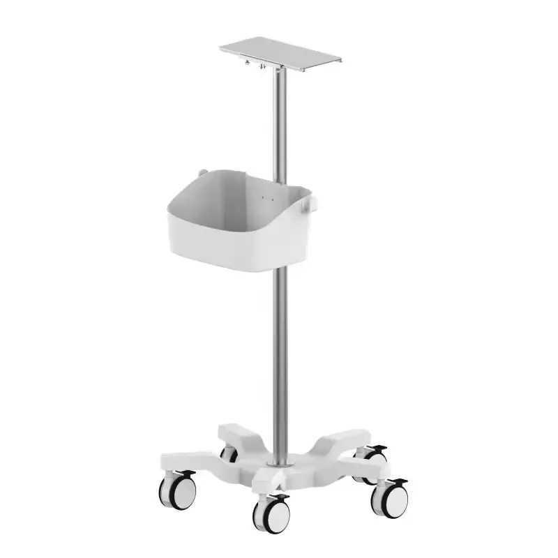 Hospital Medical Surgical Monitor Cart Tablet Trolley Hospital Trolley Cart Roll Stand ECG Ulstrasound with Adjustment Height