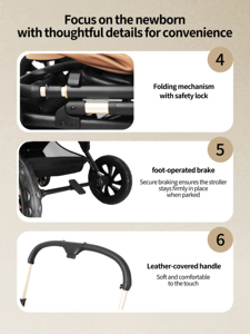 <span class=keywords><strong>Passeggino</strong></span> 3-in-1 con <span class=keywords><strong>Culla</strong></span> e Seggiolino Auto - <span class=keywords><strong>Passeggino</strong></span> Pieghevole per Neonati con Seduta Reversibile - Product Image 5