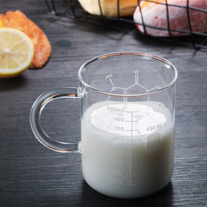 Tasses à café en verre borosilicate de 450 ml avec poignée et mesure, motif molécule de caféine, pour la <span class=keywords><strong>chimie</strong></span> - Product Image 3