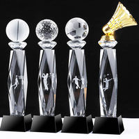 NOUVEAU trophée de gravure laser 3D trophée de cristal de football personnalisé