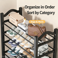 Étagère à chaussures multi-niveaux pour l'entrée de la maison, petit organisateur de rangement pour chaussures, robuste et durable, idéal pour les dortoirs et les maisons en location