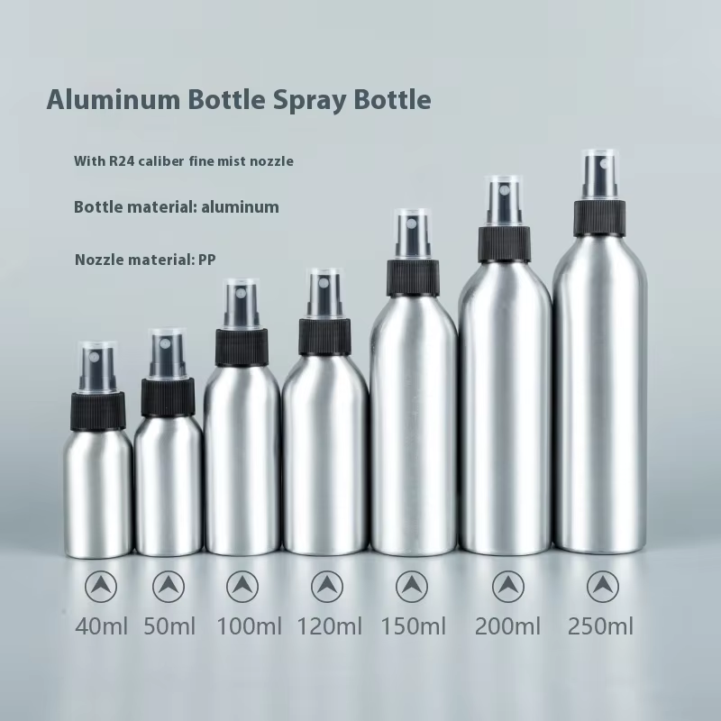 ขวดสเปรย์อลูมิเนียมสีดำ