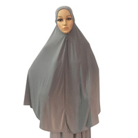 Robe de prière deux pièces pour femmes musulmanes Hijab écharpe longue ethnique modeste couleur unie Abaya ensemble