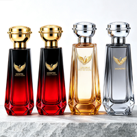 Flacon de parfum en verre transparent de luxe personnalisé avec logo, 100 ml, bouchon à vis rond, rechargeable, avec vaporisateur à pompe