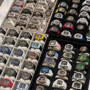 Reloj Mecánico de Lujo de Alta Gama, Venta Caliente 2026, Función de Cronógrafo, Caja Negra, Decoración con Rayas Azul-Verde para Deportes al Aire Libre - Product Image 4