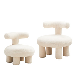 Nouvelle conception de meubles de maison modernes chaise longue en tissu de laine Teddy en bois massif - Product Image 2
