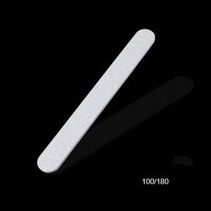 Zımpara tahtası tırnak tamponu çift taraflı 100/180 elmas şekli tek kullanımlık Zebra dosya ve düz tırnak törpüsü takım seti - Product Image 4