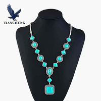 Juego de Joyería de Moda para Mujer, Estilo Turco Bohemio, Turquesa India, Collares, Pendientes, Pulseras y Brazaletes, Venta al por Mayor, 2026