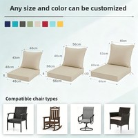 Coussin de chaise de salon d'extérieur tissé transfrontalier, imperméable, garnissage en éponge haute densité, matériau en fibre de polypropylène, couleur unie