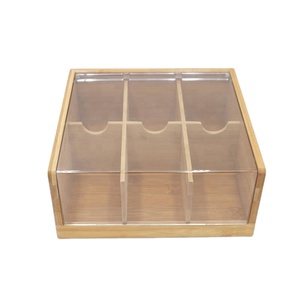 Bamboo Box Bamboobamboo Natural Bamboo Tea Bag Organizer Box 6 Compartments