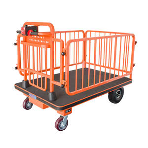 중국 공장 전기 4 륜 헤비 듀티 플랫폼 트롤리 리프팅 기능 가드 레일 OEM 산업용 맞춤형 - Product Image 6
