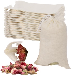 60 Bolsas de Muselina Natural Extra Grandes con Cordón para Especias, para Cocinar, Colar Sopa, Té Suelto y Hierbas - Product Image 1