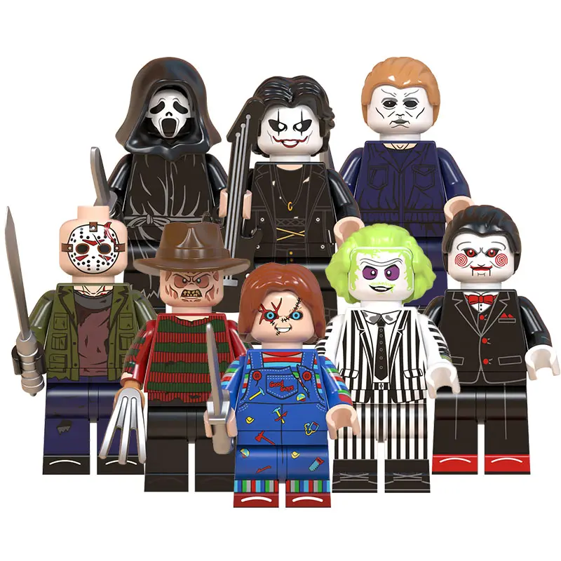 Hot Halloween Horror Movie Zombie Jason Freddy Krueger Scream Killer Mini Block Figures Toys,WM6075