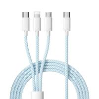 Cable de Datos USB-C 3 en 1, Cable de Carga Rápida PD de 6 A con Trenzado de Nailon USB 2.0 para Teléfonos Móviles, Cable de Carga Micro Tipo C