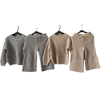 Ensemble de costume à manches longues pour bébé et enfant, pull tricoté, neutre, personnalisé, hiver