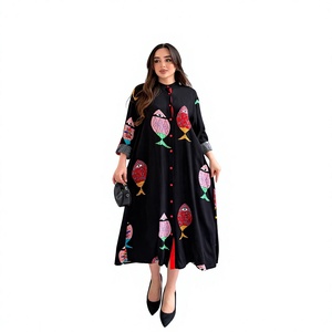 Ropa de Mujer al por Mayor, Elegante, con Estampado Abstracto, de Longitud Media, Cómoda para Uso Diario, Silueta Relajada, Colección Vacaciones - Product Image 1