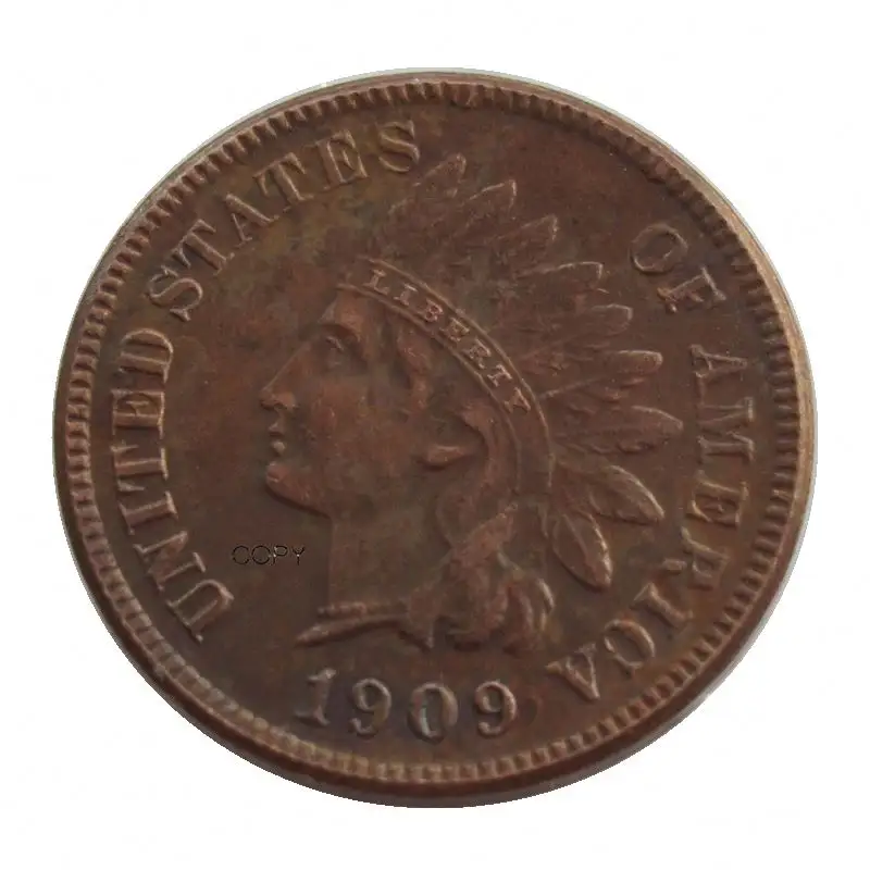 Digandakan USA 1909 P/S kepala India satu sen tembaga koin logam kustom 53 tahun yang berbeda untuk dipilih